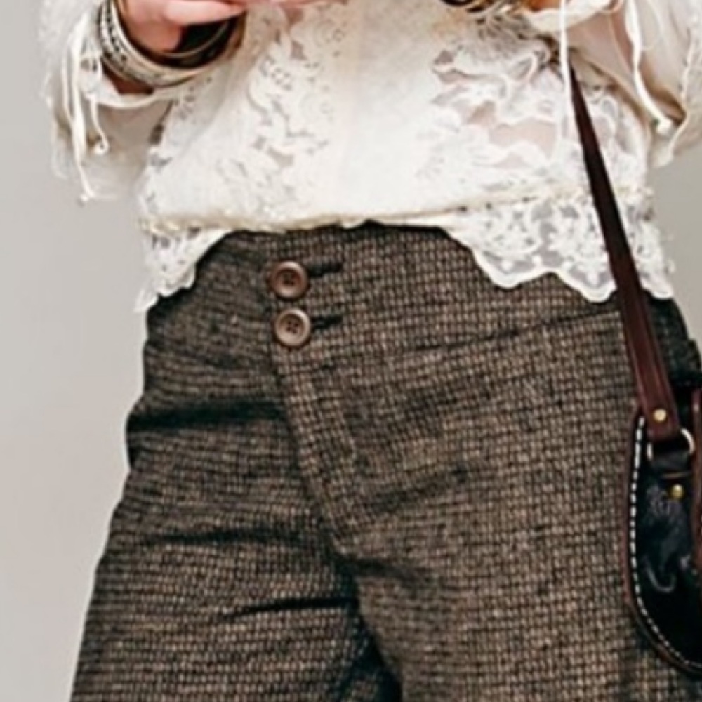 Free People Extreme Flare Tweed Pants Wool Blend Size 6 - Picture 3 of 8